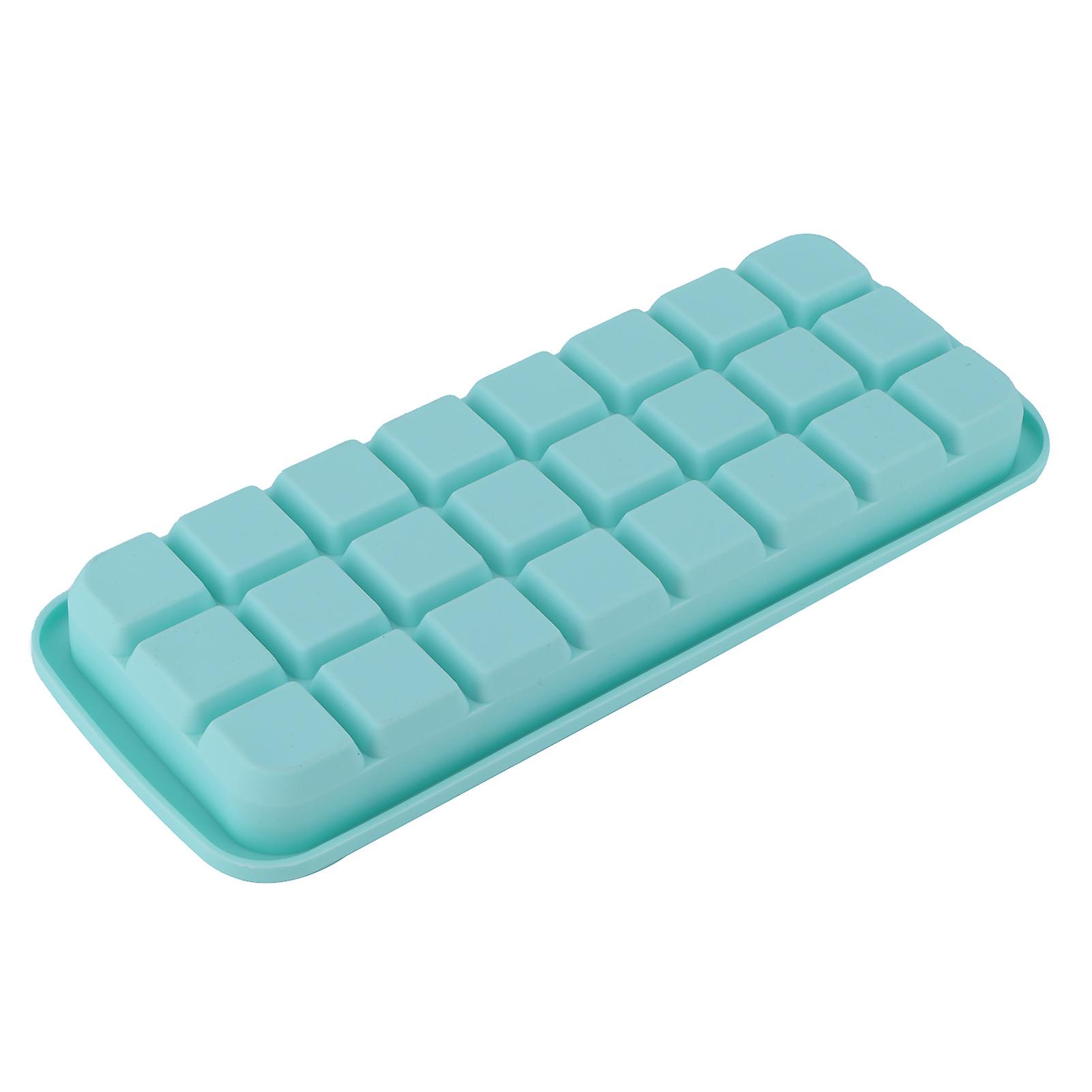 Ice Cube Tray， 24 Grid Easy-release Reusable Silicone Ice Mold Durable Flexible Ice Cube Makers Tools With Pp Lid For Home Kitchen[green]