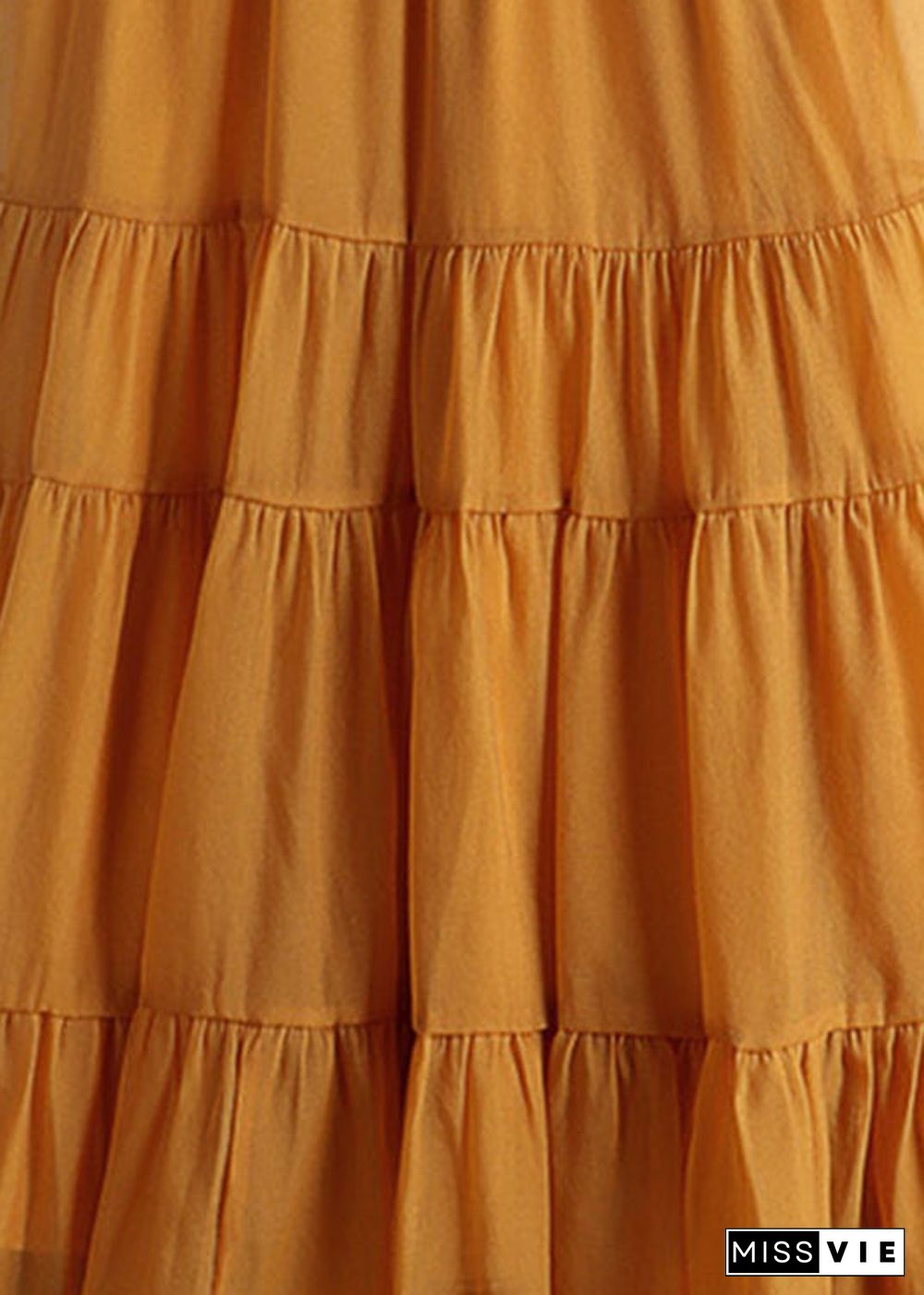 Orange Elastic Waist Tulle A Line Skirts Summer