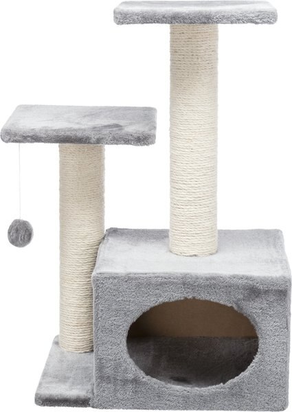 TRIXIE Valencia 28-in Plush Cat Tree and Scratching Post with Condo and Cat Toy