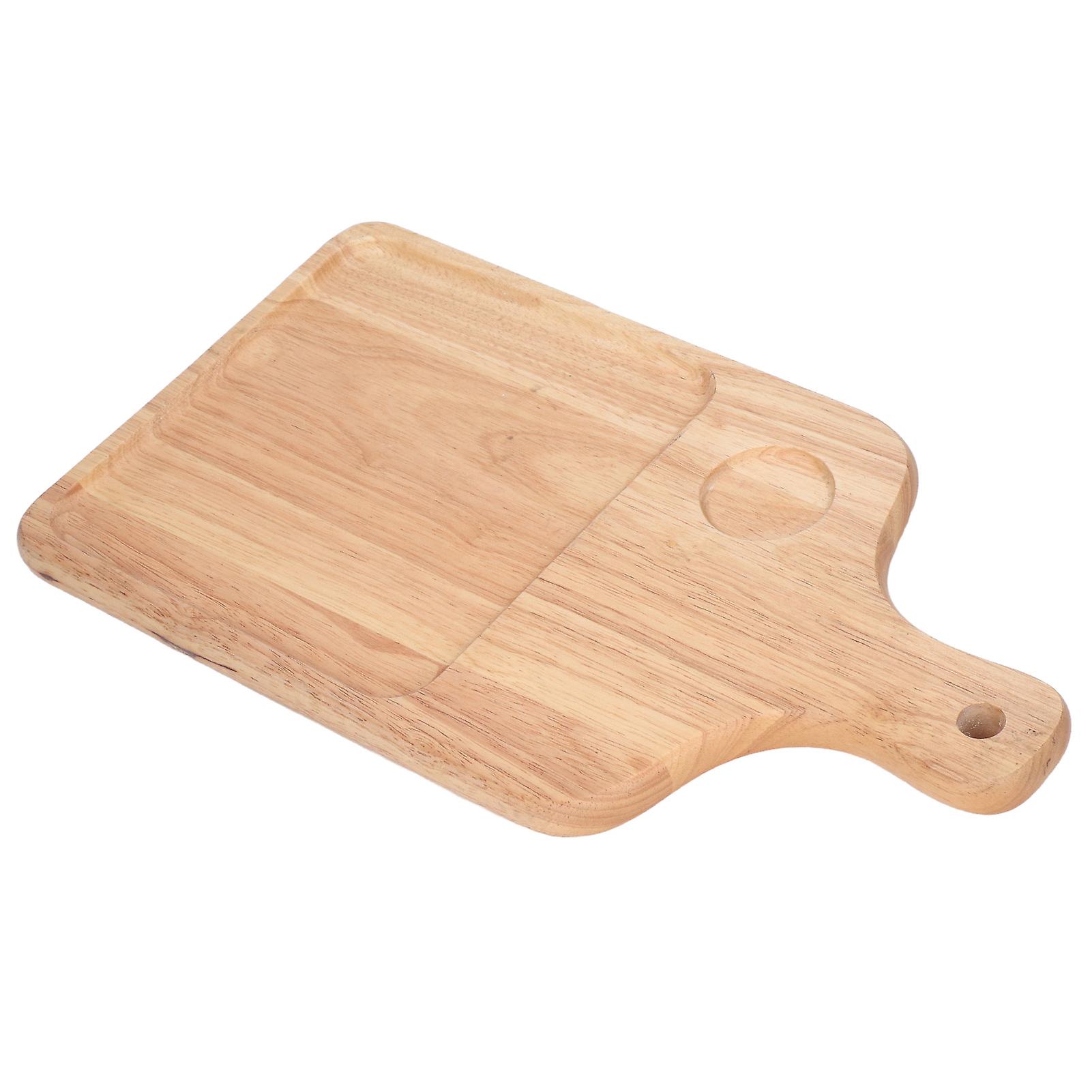 Irregular Rubber Wood Bread Board With Handle Wooden Kitchen Cutting Chopping Boards