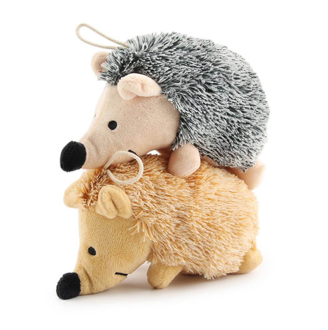 New Year Clearance 2022! Plush Dog Toy - Super Soft Faux-Fur Hedgehog Dog Toy - Stuffed Squeak Toys， Non-Toxic Pet Biting Training Playing