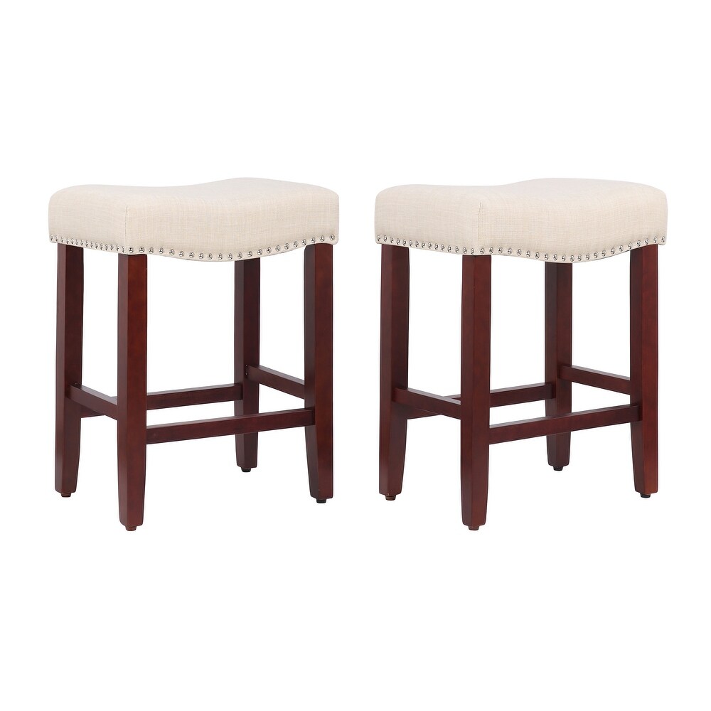 Nouvelle 24 inch Saddle Counter Stool (Set of 2)