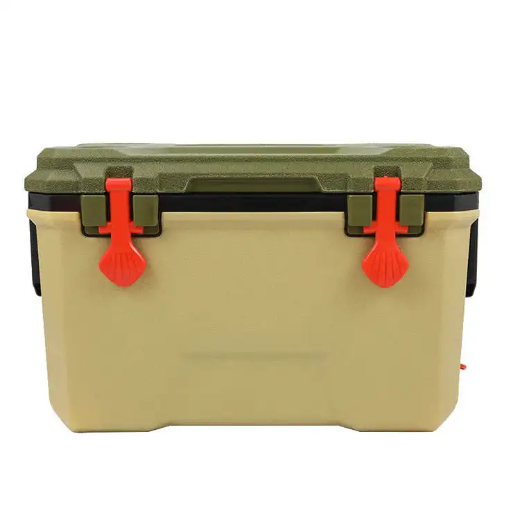 New Arrival retro cooler box Wholesale ice chest cooler box Pu foam 36L insulated plastic ice cooler box for camping   hiking