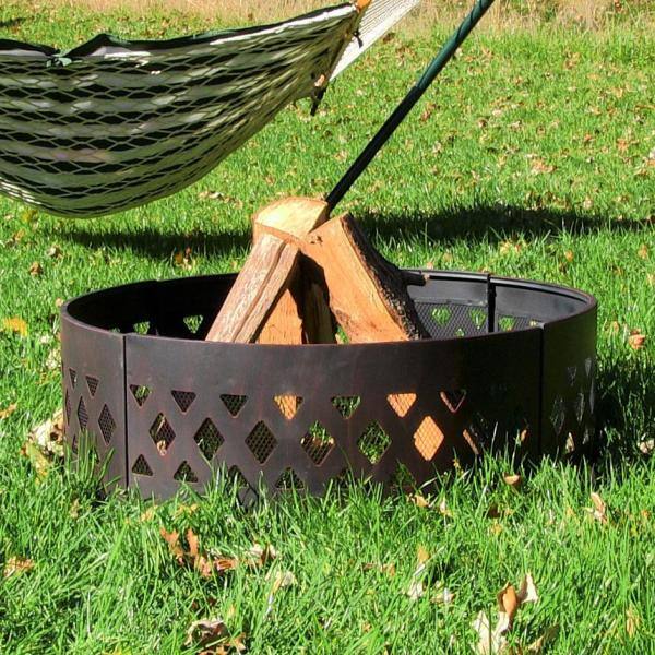 Sunnydaze Decor 36 in. Dia Round Steel Crossweave Wood Burning Campfire Ring KF-CCR36