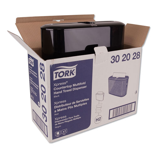 Essity Tork Xpress Countertop Towel Dispenser | 12.68 x 4.56 x 7.92， Black | TRK302028