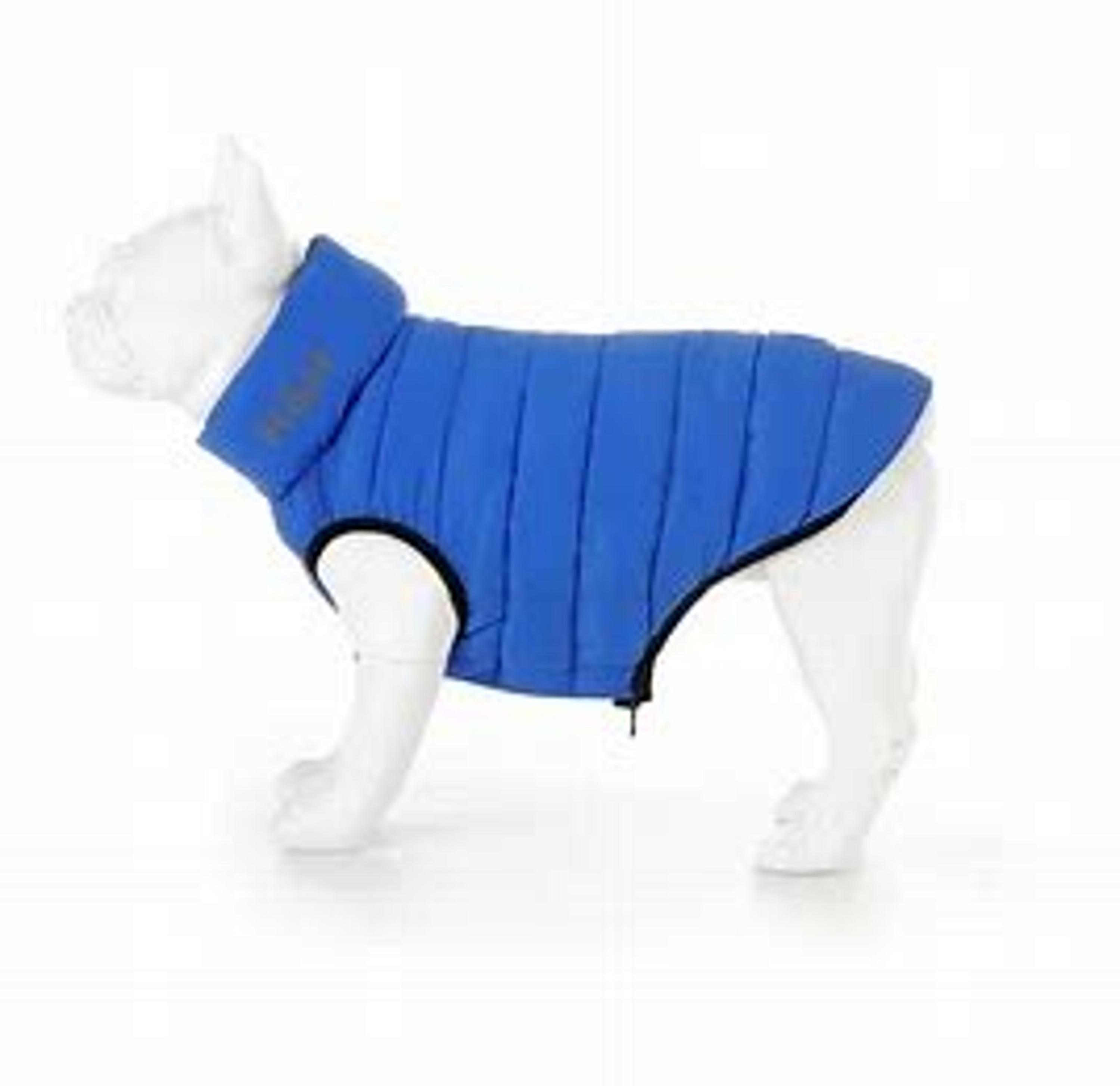 Hugo and Hudson Blue Puffer Dog Jacket Extra Small 25cm