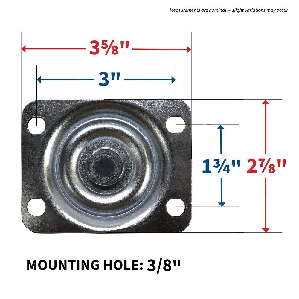 Everbilt 5 in. Gray Rubber Like TPR and Steel Swivel Plate Caster with 350 lb. Load Rating 4032545EB