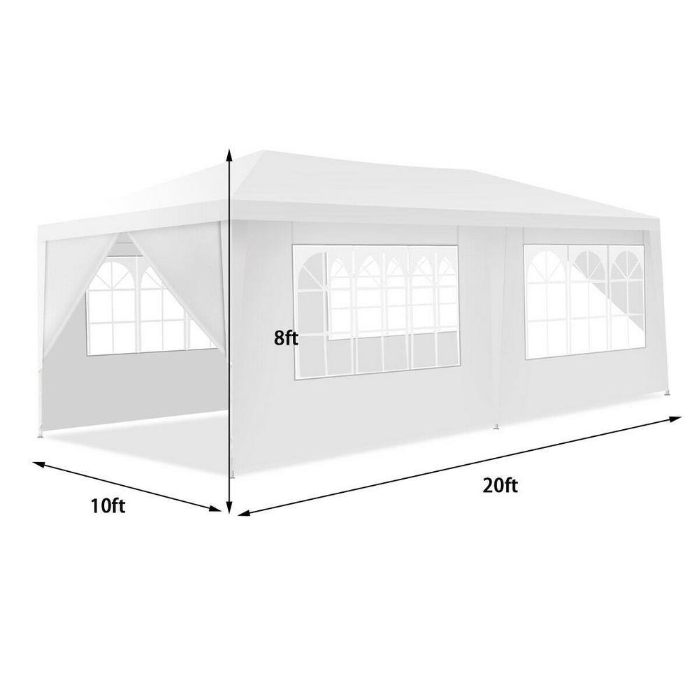 10 ft. x 20 ft. 6 Sidewalls Canopy Tent with Carry Bag OP-HKY-3926WH