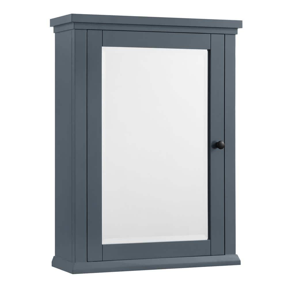 Home Decorators Collection Merryfield 24 in W x 32 in H Framed SurfaceMount Bathroom Medicine Cabinet in Dark BlueGray