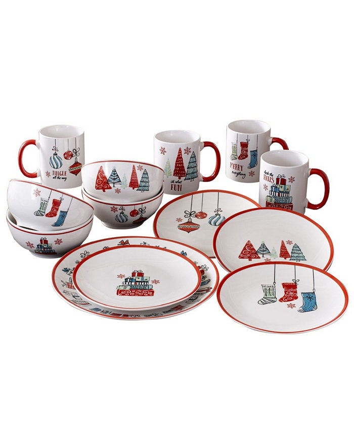 American Atelier Holiday Gift 16 Piece Dinnerware Set