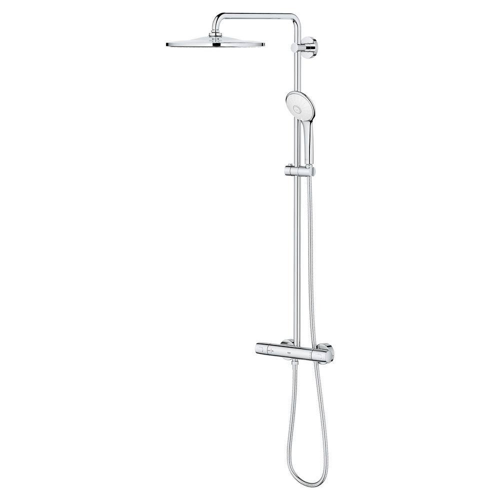 GROHE Euphoria 310 CoolTouch 3-Spray Thermostatic Shower System with Handheld Shower in StarLight Chrome 26726000