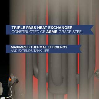 Rheem Commercial Triton Heavy Duty High Efficiency 80 Gal. 200K BTU ULN Natural Gas Power Direct Vent Tank Water Heater GHE80SU-200