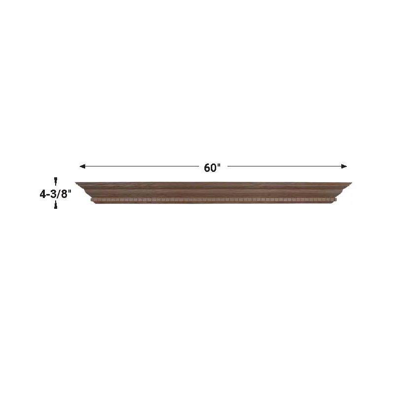 EVERMARK Expressions 5 ft. Colonial Oak Stain Grade Wood Shelf Mantel CLNLR-60MTL