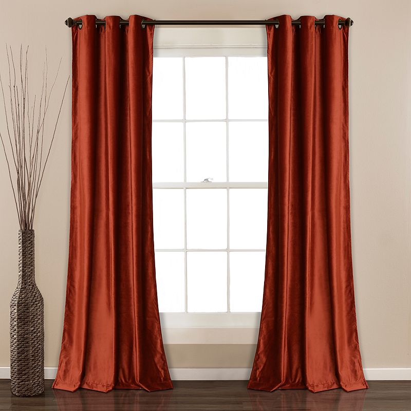 Lush Decor Prima Velvet Solid Room Darkening Window Curtains Set