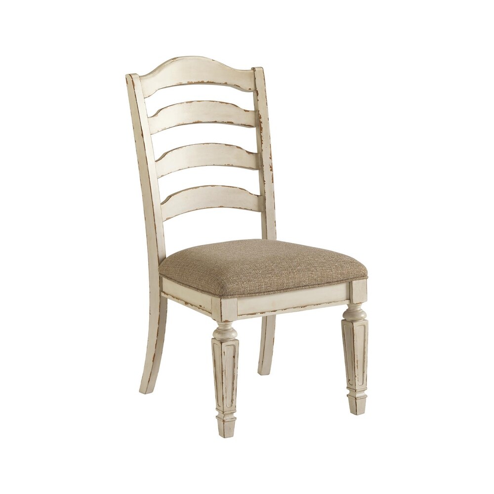 Signature Design by Ashley Nettle Bank Chipped White Dining Room Chair (Set of 2)