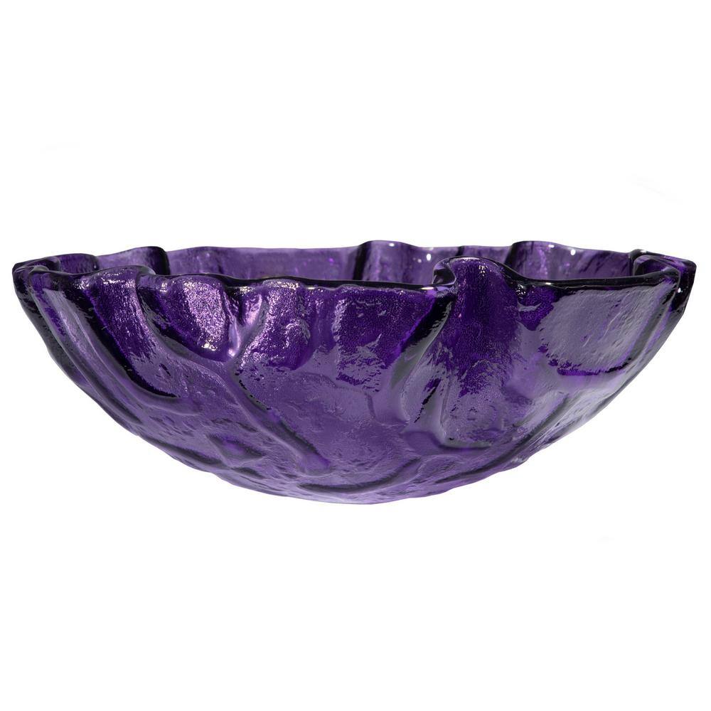 Eden Bath Wave Purple Glass Round Vessel Sink EB_GS20