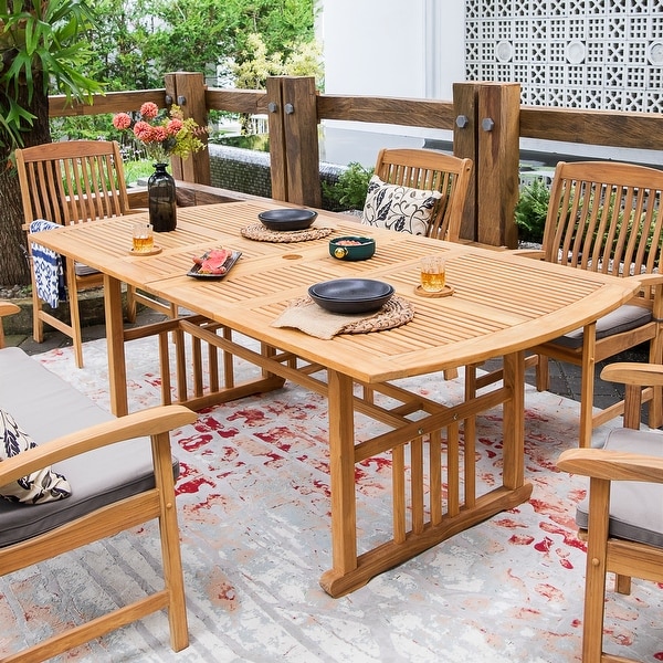 Cambridge Casual Leon 6Piece Teak Patio Extendable Dining Set