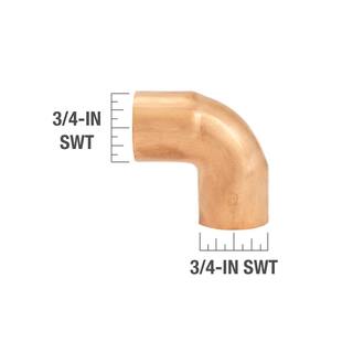 Everbilt 34 in. Copper Pressure 90-Degree Cup x Cup Elbow Fitting W 01634EB