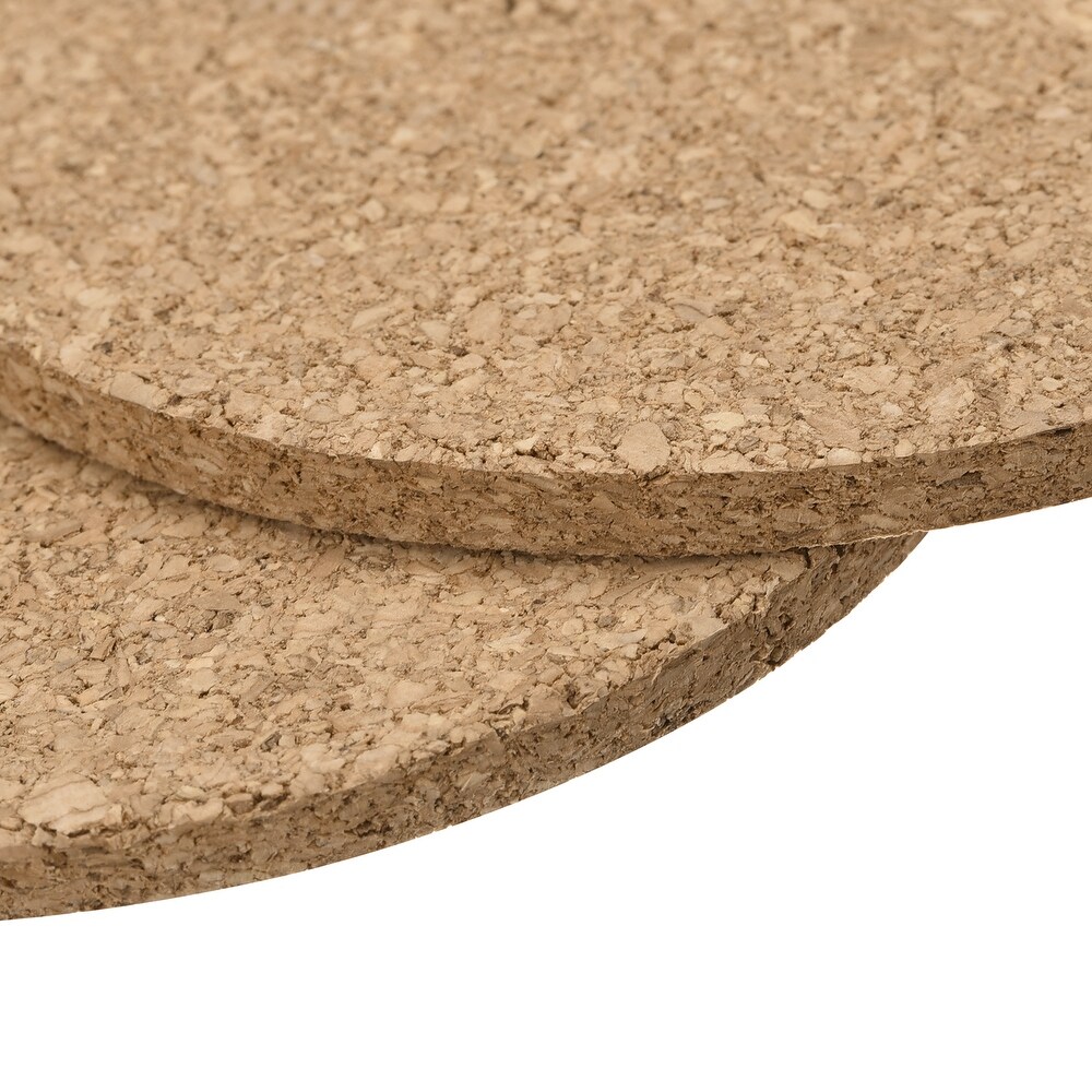 90mm Round Coasters 4mm Thick Cork Cup Mat Pad for Tableware 2pcs   Wood