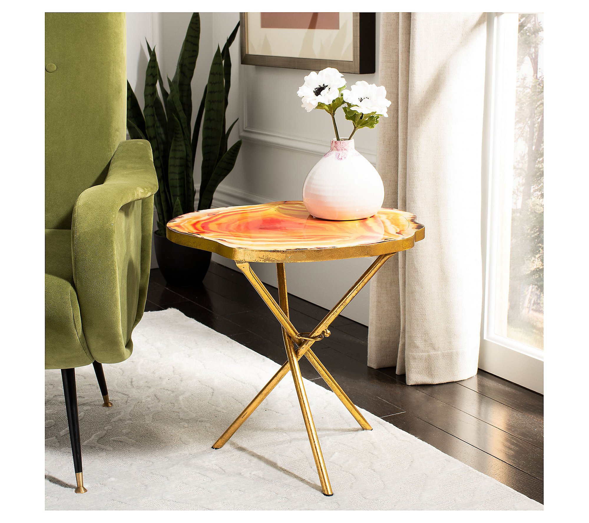 Safavieh Giselle Faux Agate Side Table