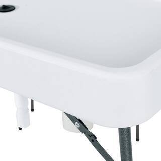 HONEY JOY White 4-legs Ice Folding Table with Matching Plastic Skirt TOPB000601