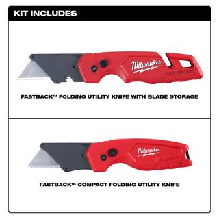 MW Screwdriver Set with FASTBACK Utility Knifes (10-Piece) 48-22-2718-48-22-1503