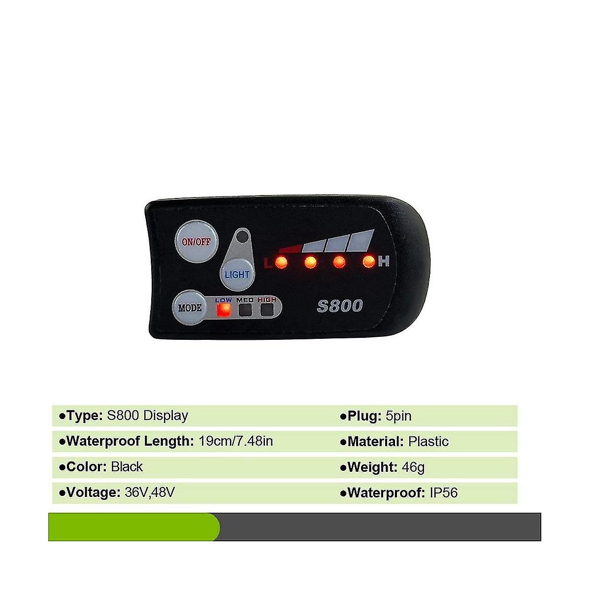36v 48v 250w 350w E-bike 15a Sine Wave Brushless Controller With S800 Display E-bike Light Display