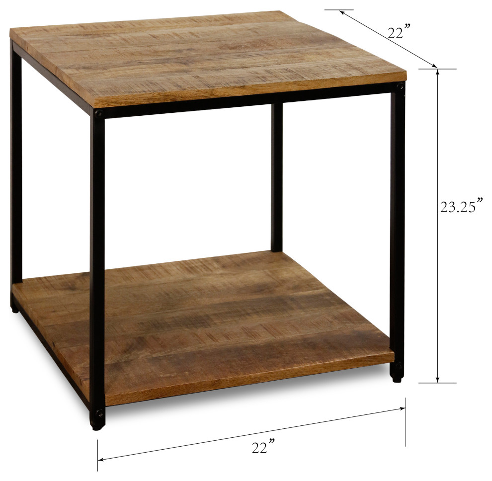 StyleCraft Logan Lower Self And Black Iron Frame Accent Side Table ISF25824DS   Industrial   Side Tables And End Tables   by StyleCraft  Houzz