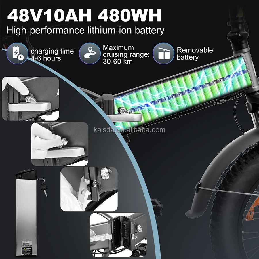 Wholesale elektrische fiets 7 speed aluminum alloy e bike 20 inch folding ebike 48V 500W fat tire electric bike