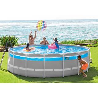 INTEX 16 ft. x 48 in. Clearview Prism Above Ground Swimming Pool with Pump Round 26729EH