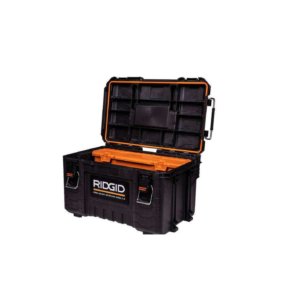 RIDGID 2.0 Pro 22 in. Gear System Rolling Tool Box and Tool Box and Tool Case 254065-254067-254069