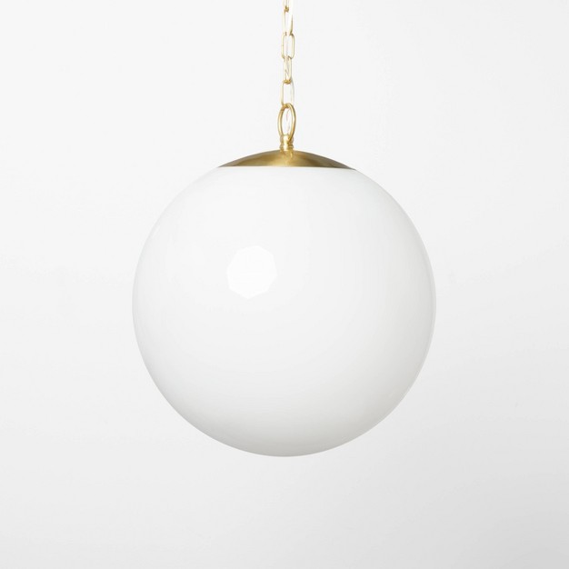 Milk Glass Ceiling Pendant Brass Designed With Studio Mcgee