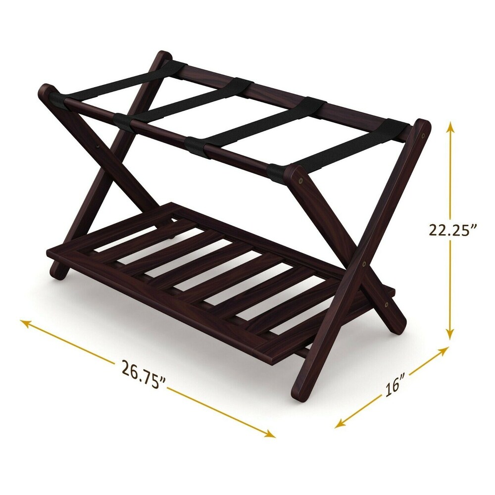 Stony Edge Luggage Rack Suitcase Stand for Guest Room with Shelf