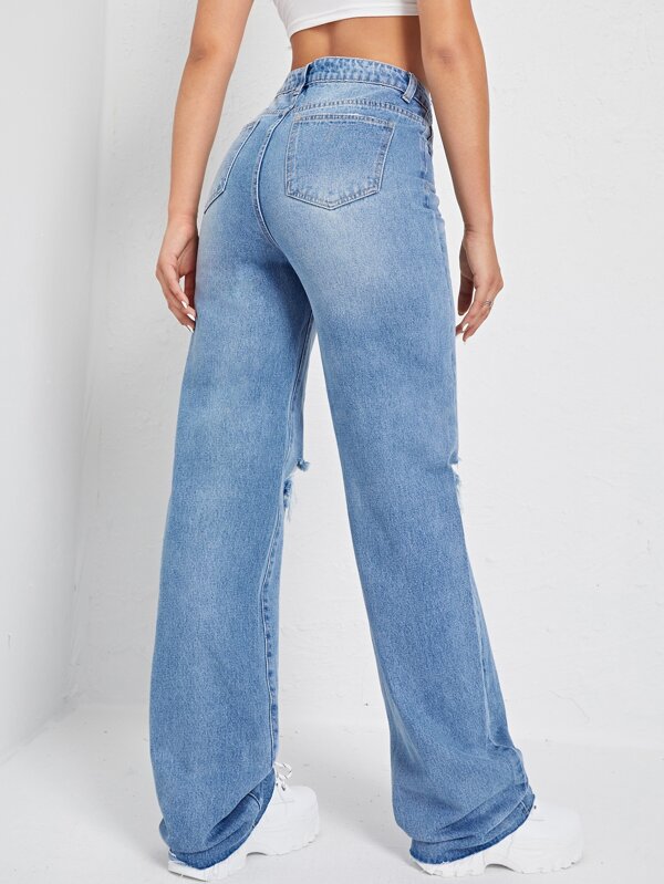 High Waist Ripped Jeans