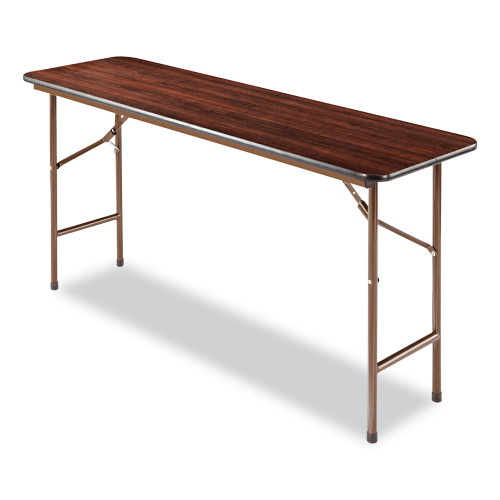 Alera Wood Folding Table， Rectangular， 59.88w x 17.75d x 29.13h， Mahogany (FT726018MY)