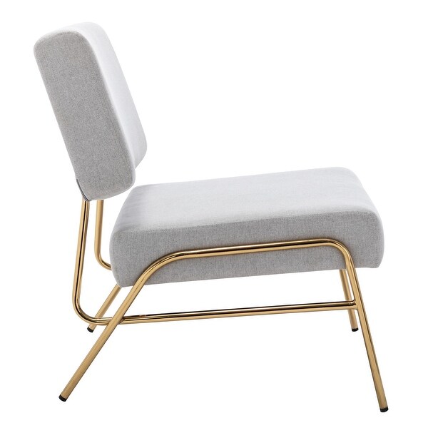 Elegant Design Armless Accent Chair with Golden Metal Frame