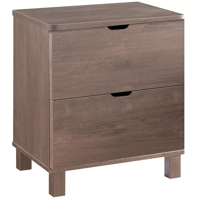 FC Design Hazelnut Nightstand with 2 Drawers