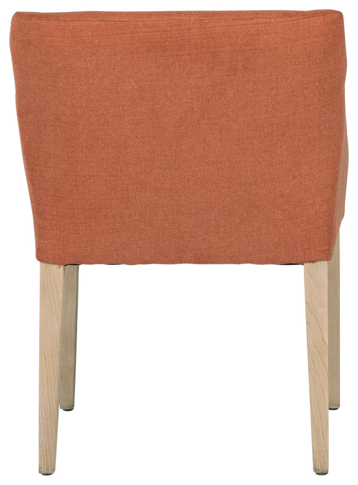 Elvie Linen Sloped Track Arm Dining Chair  Burnt Orange   Contemporary   Dining Chairs   by Karina Living  Houzz