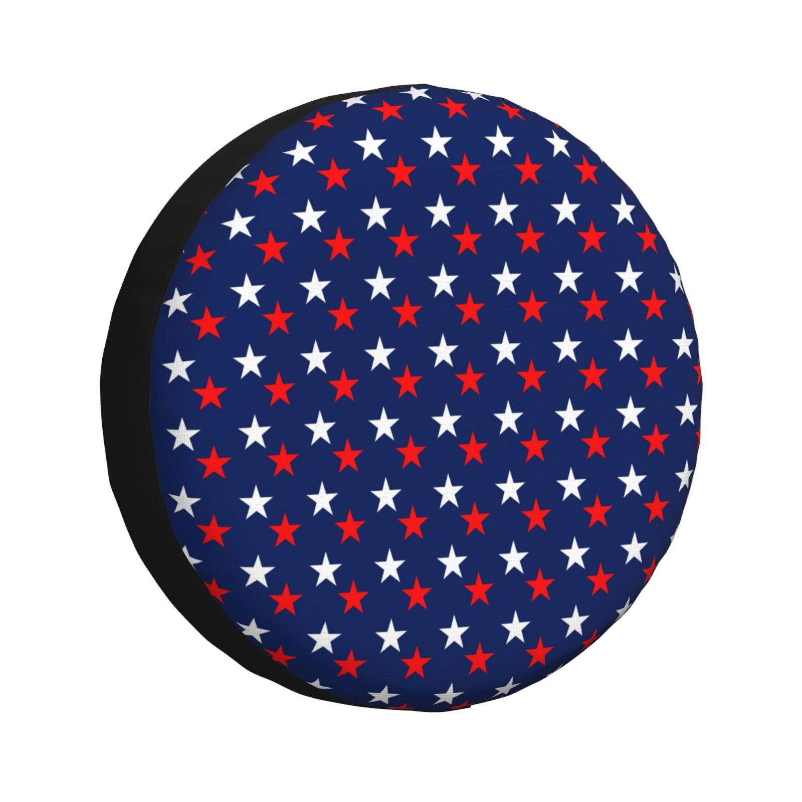 DouZhe Waterproof Spare Tire Cover， America Patriotic Red White Blue Stars Prints Adjustable Wheel Covers Fit for Jeep Trailer RV SUV Car， 14 inch