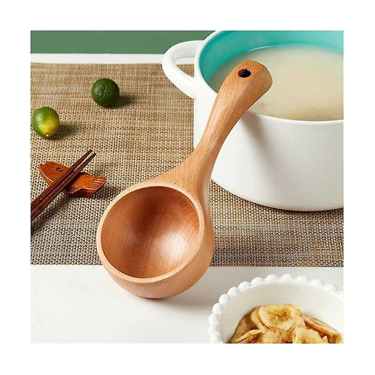 4pcs Bath Salt Scoop Wooden Ladle Spoon For Canisters Flour Scoop Ladles