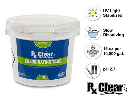 Rx Clear 1" Stabilized Chlorine Tablets | 15 lb Bucket