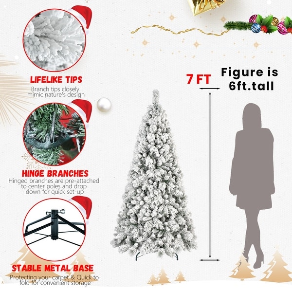 4ft9ft PVC/PE Mixed Flocked Christmas Tree – Natural Look and Easy Setup