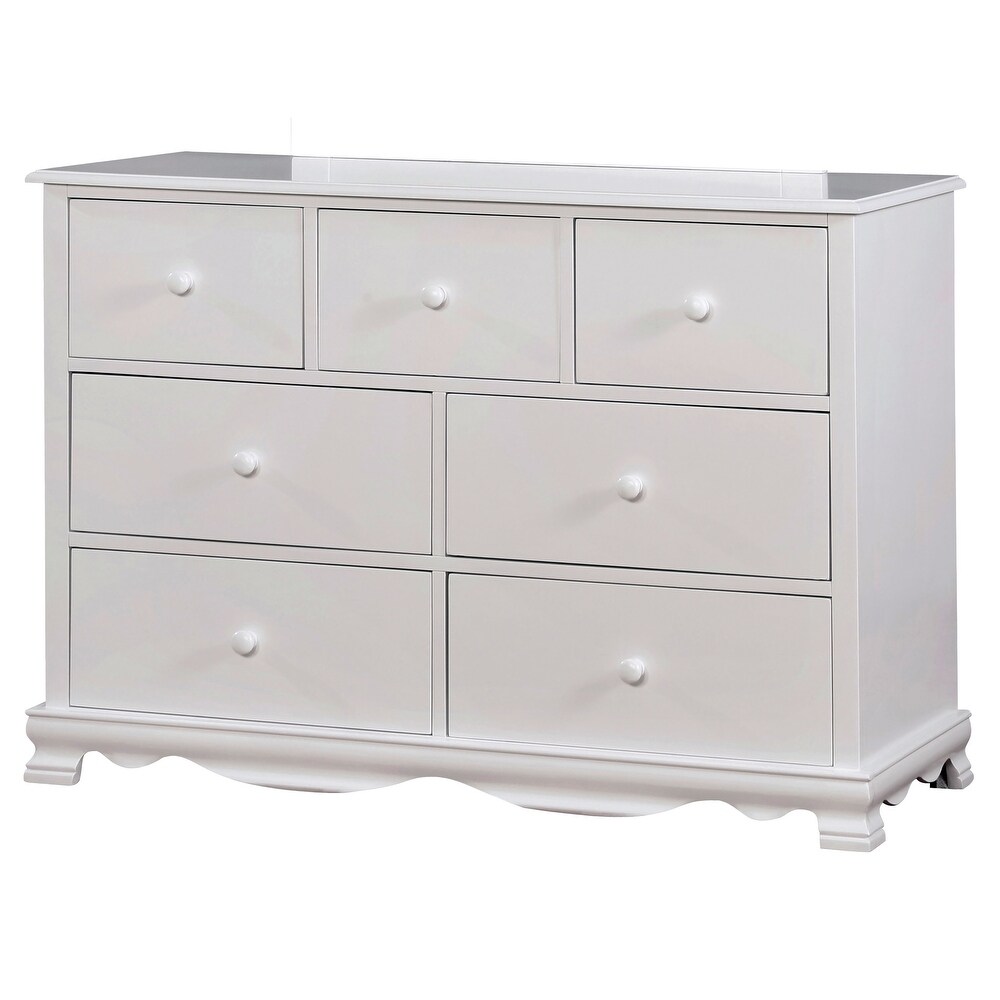 Jevi Contemporary 56 inch Wide 7 Drawer Wood Youth Dresser by Furniture of America