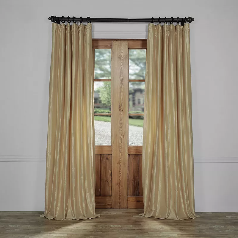 EFF 1-Panel Vintage Textured Faux-Dupioni Silk Window Curtain