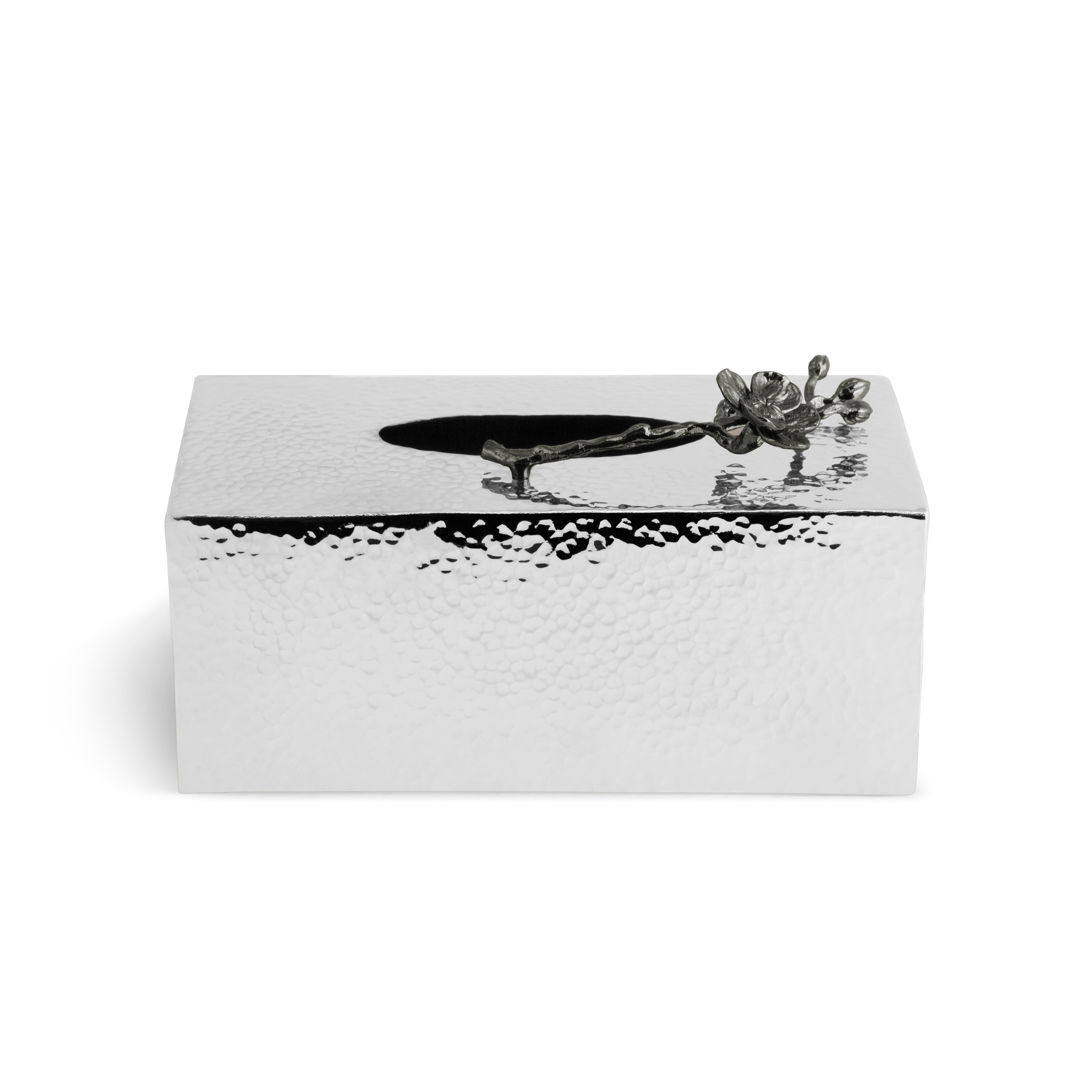 Black Orchid Tissue Box Holder