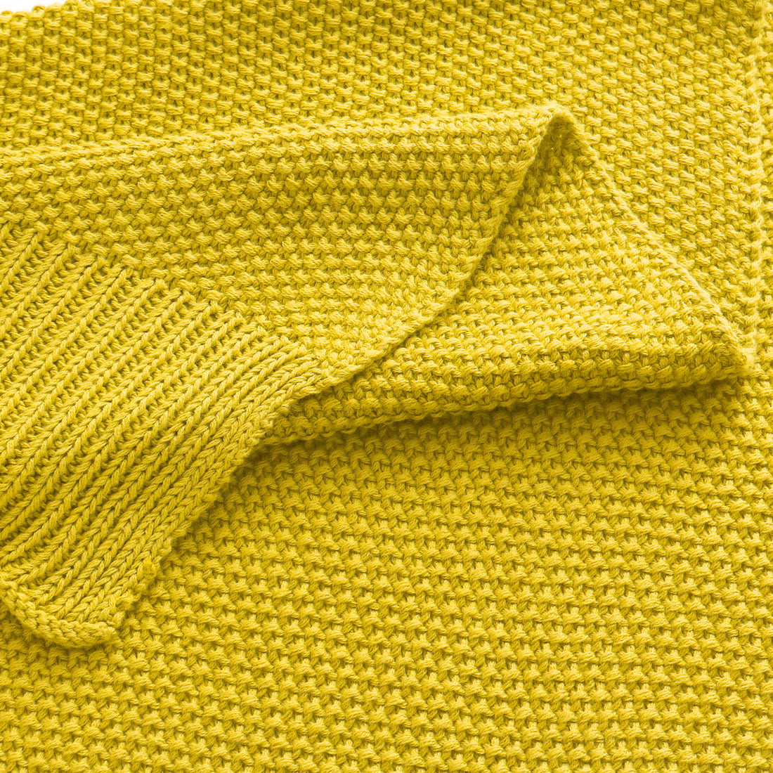 PiccoCasa Solid Knit Cotton Blanket for Couch and Sofa  Yellow 50