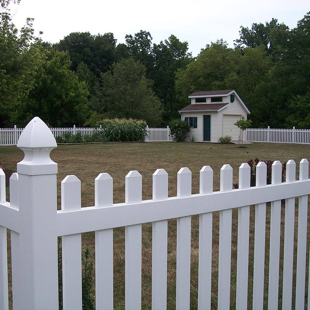 Weatherables Chelsea 4 ft. H x 8 ft. W White Vinyl Picket Fence Panel Kit PWPI-3-4X8