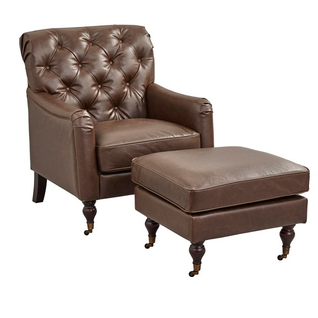 Martin Chair And Ottoman Set Brown Buylateral