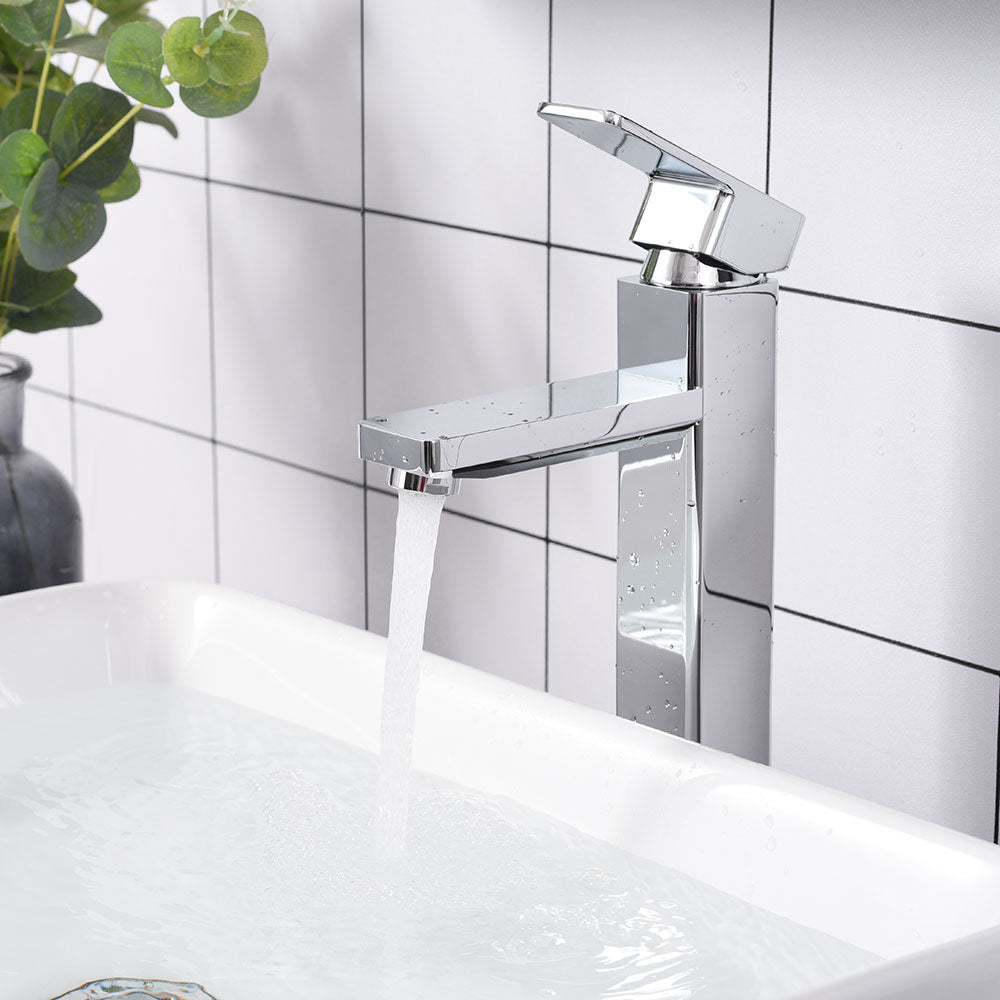 Aquaterior Bathroom Vessel Faucet Square Cold & Hot 11.8