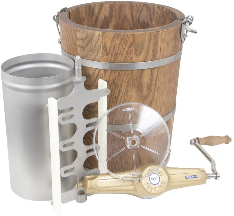 6 qt Country Ice Cream Maker – Classic Wooden Tub – Hand Crank